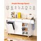White MDF Kitchen Island with Drop Leaf, Drawers and Lockable Wheels
